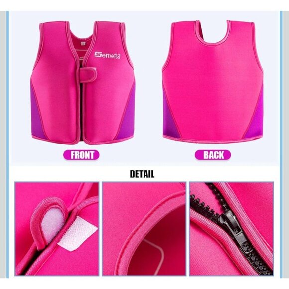 Genwiss Baby Girl Swim Vest Toddler 2 Years Baby Toddler Fit 20-28 lbs Pink - Picture 5 of 10
